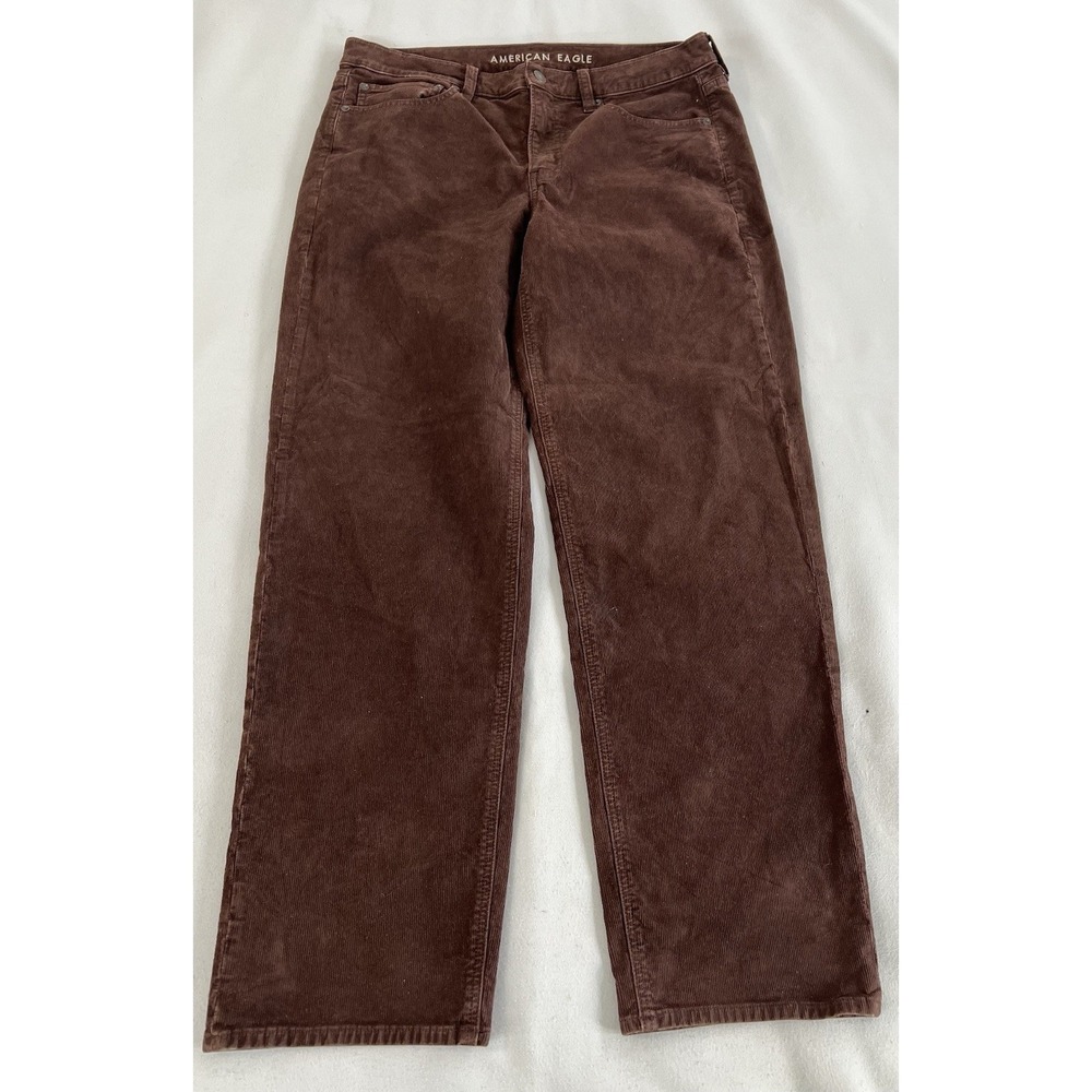 American Eagle Outfitters Women's Straight Leg Corduroy Jeans - Brown